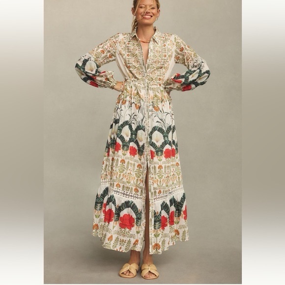 Anthropologie Dresses & Skirts - Anthropologie Floral Long Sleeve Dress *FLAWED*